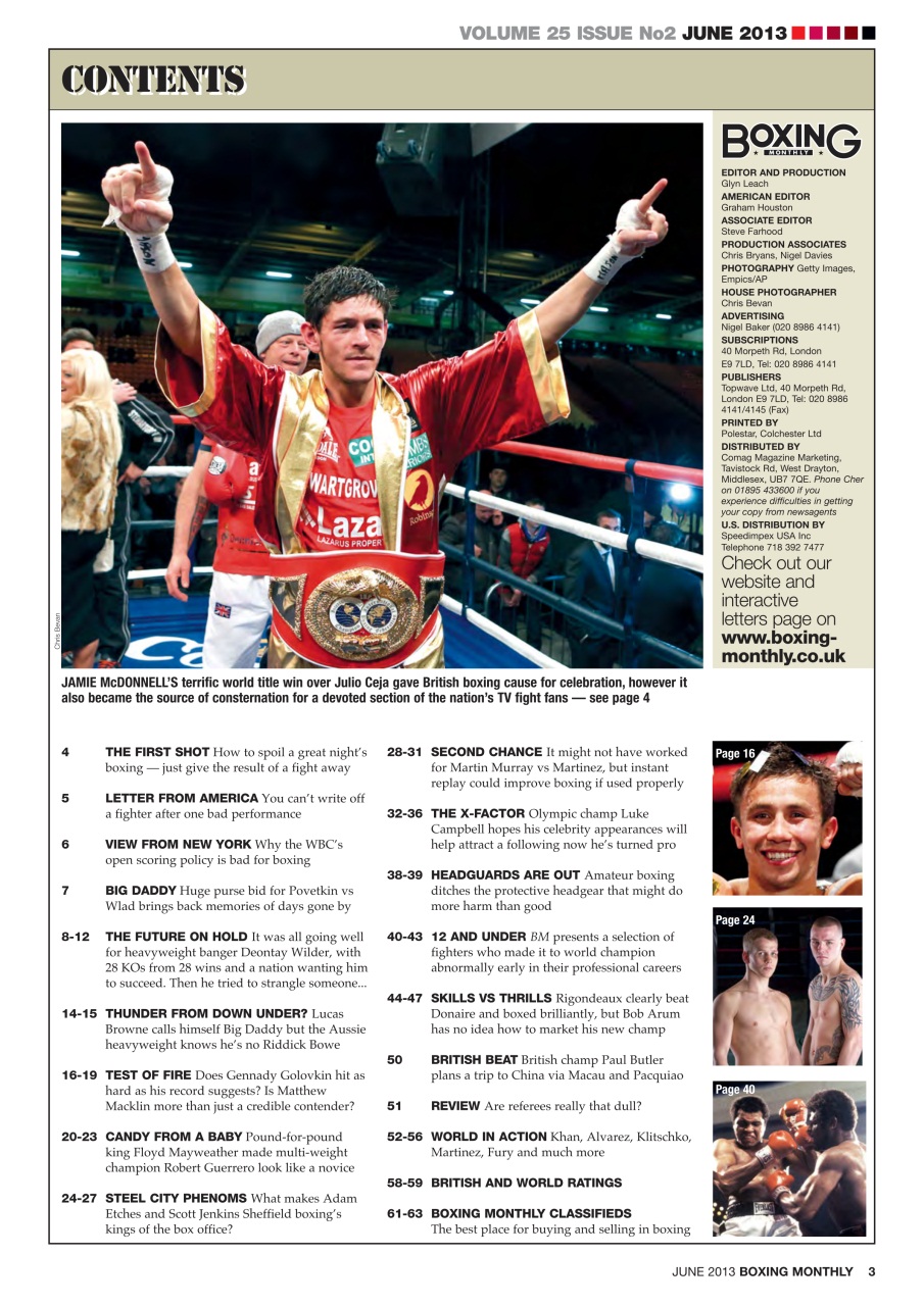 Boxing Monthly Preview Pages