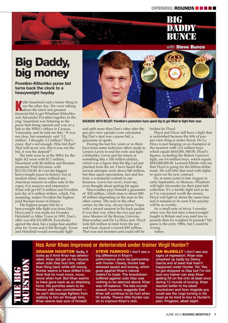 Boxing Monthly Preview Pages