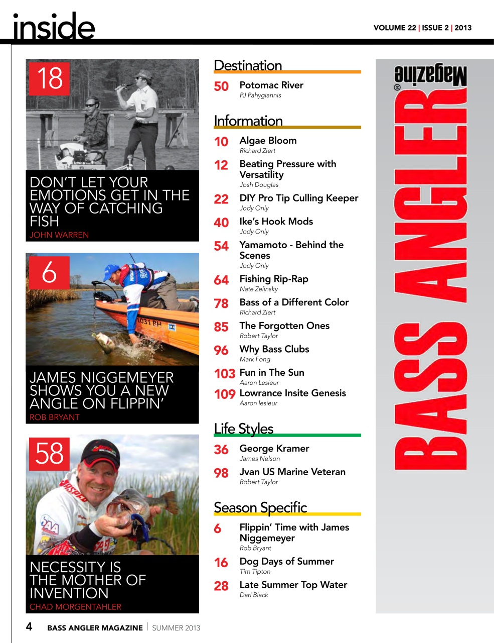 BASS ANGLER MAGAZINE Preview Pages