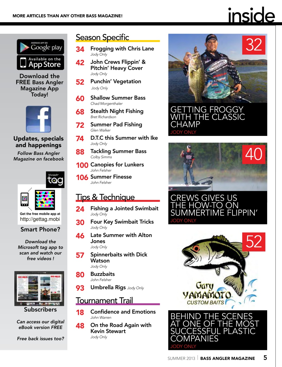 BASS ANGLER MAGAZINE Preview Pages