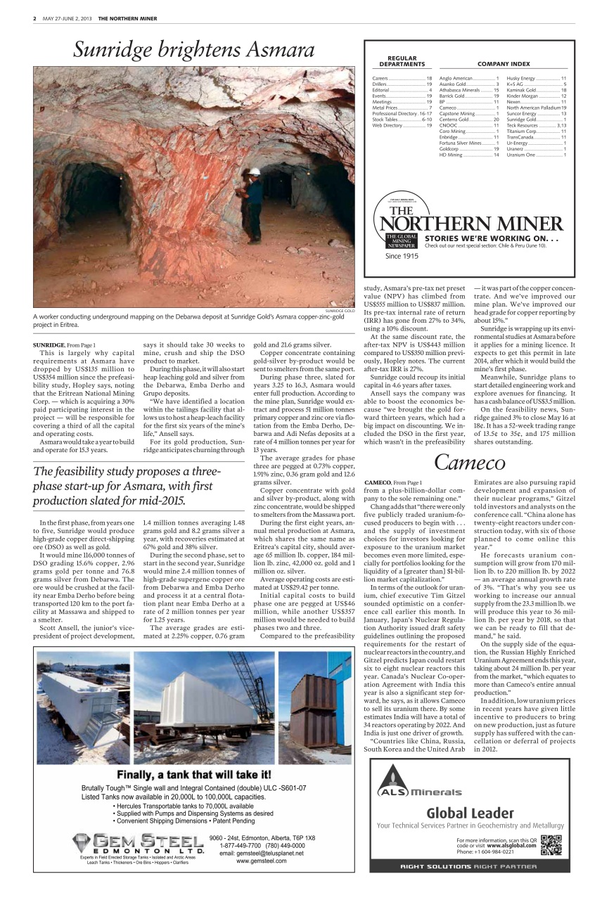 The Northern Miner Preview Pages