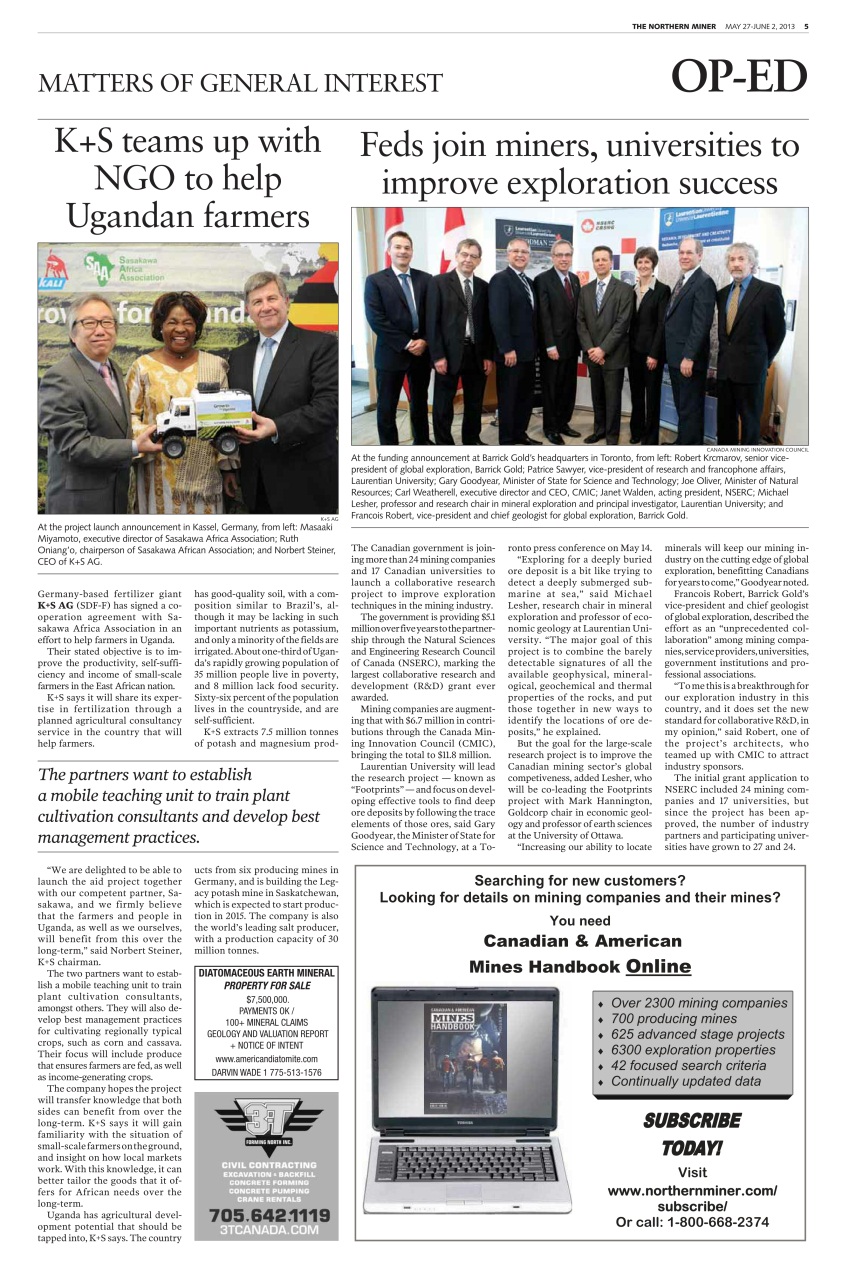 The Northern Miner Preview Pages