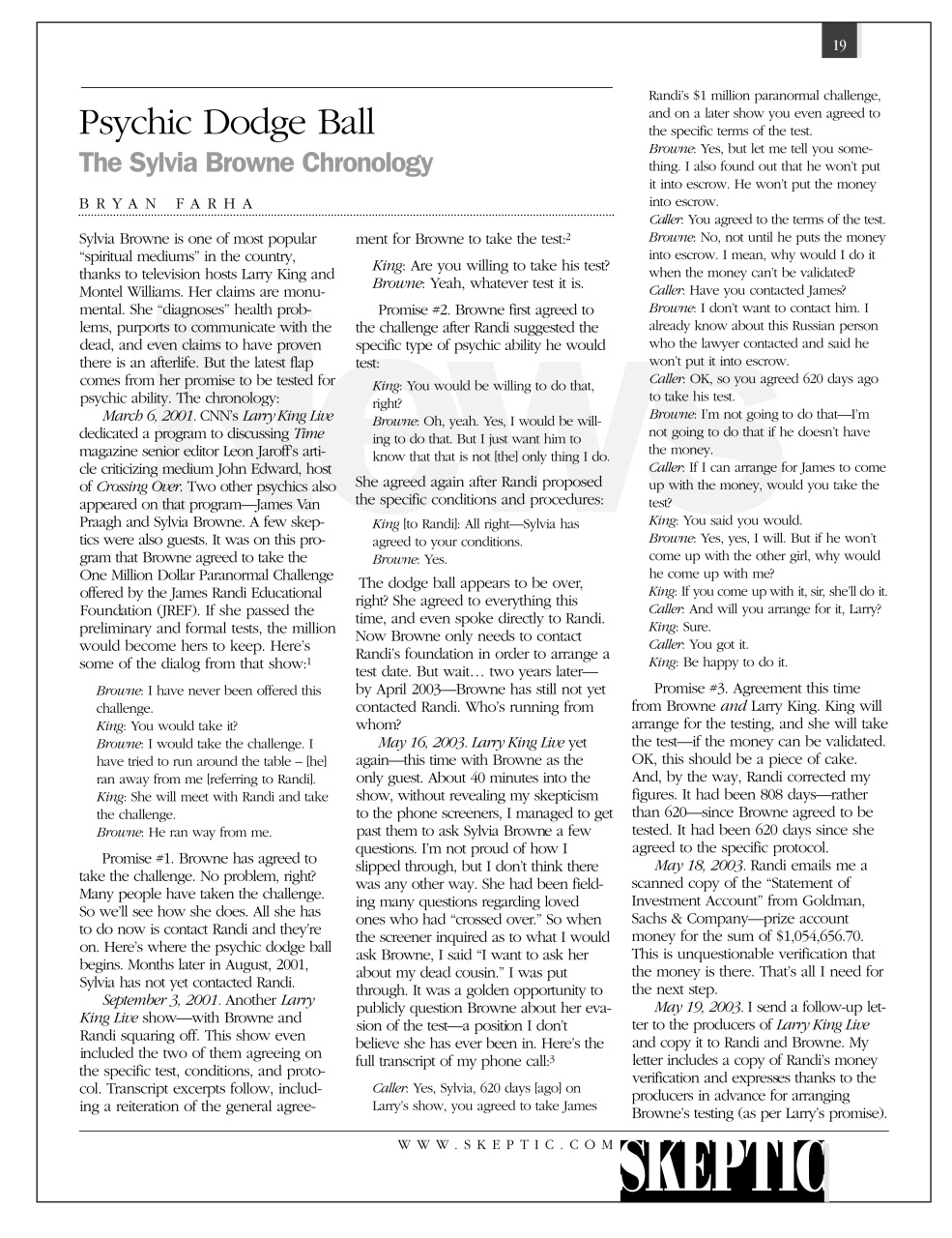 Skeptic Preview Pages