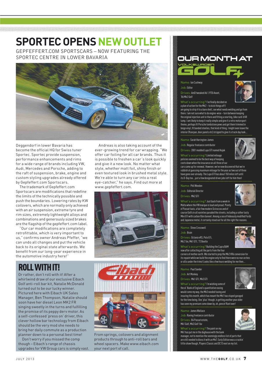 Volkswagen Golf + Preview Pages