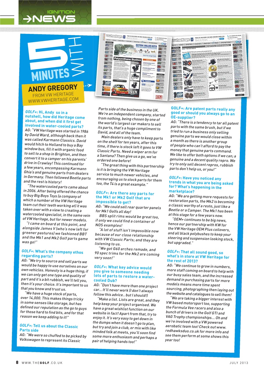 Volkswagen Golf + Preview Pages