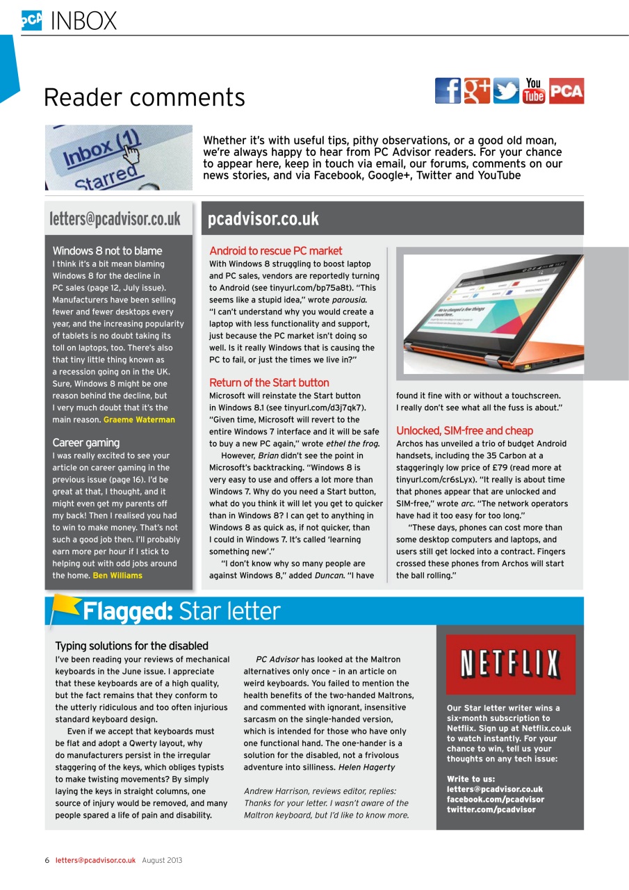 Tech Advisor Preview Pages