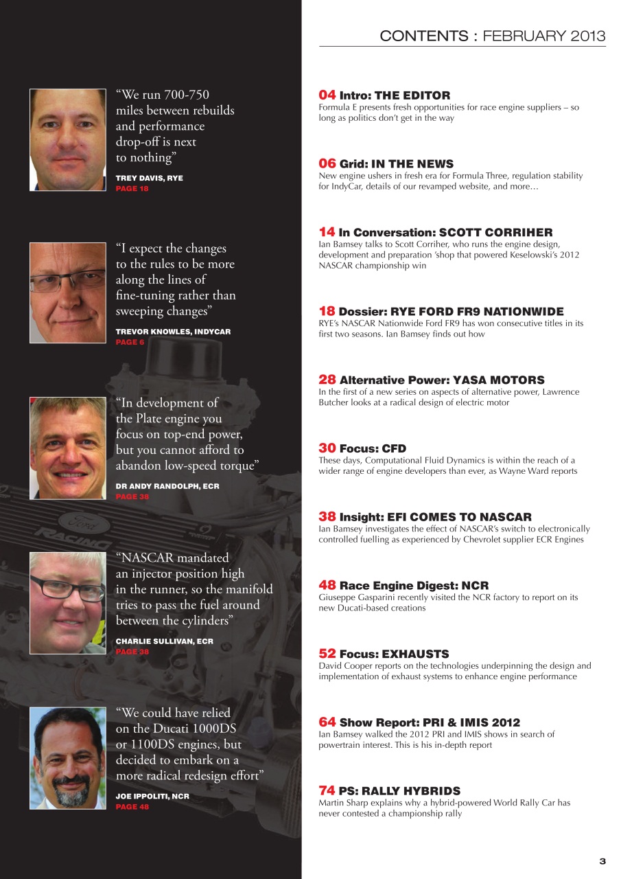 Race Engine Technology Preview Pages