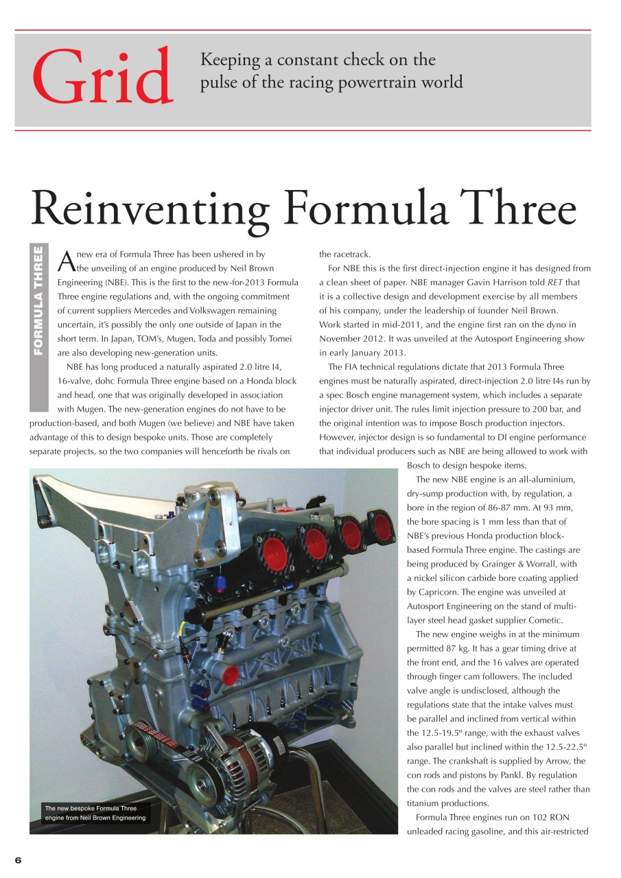 Race Engine Technology Preview Pages