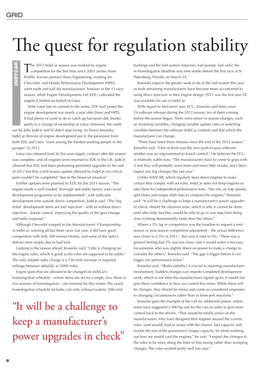 Race Engine Technology Preview Pages