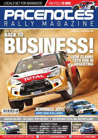 Pacenotes Rally magazine issue Issue 112 - June 2013