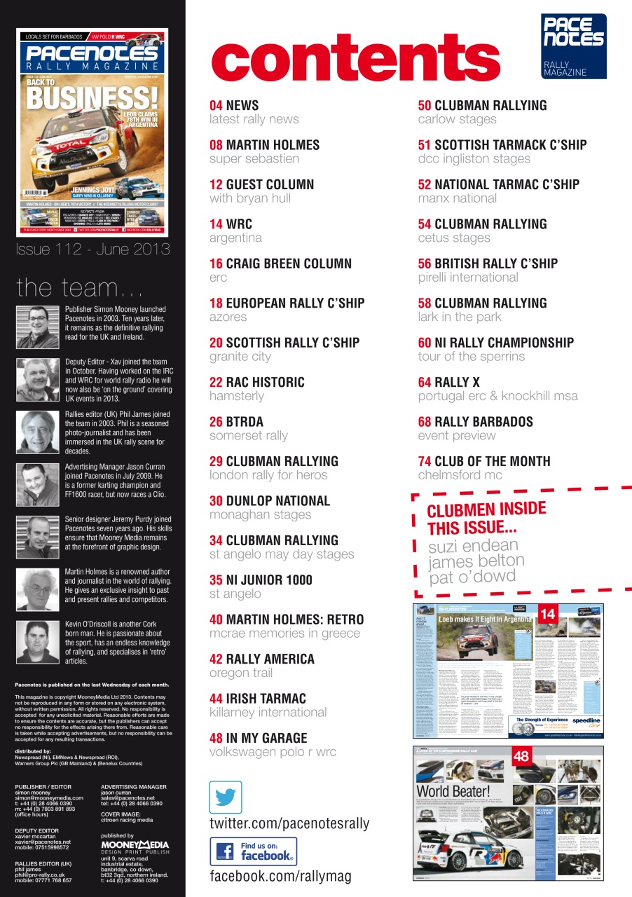Pacenotes Rally magazine Preview Pages