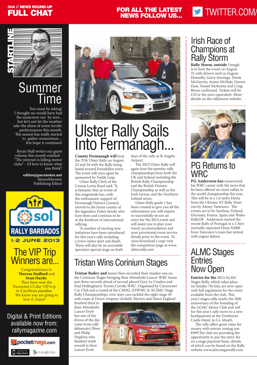 Pacenotes Rally magazine Preview Pages