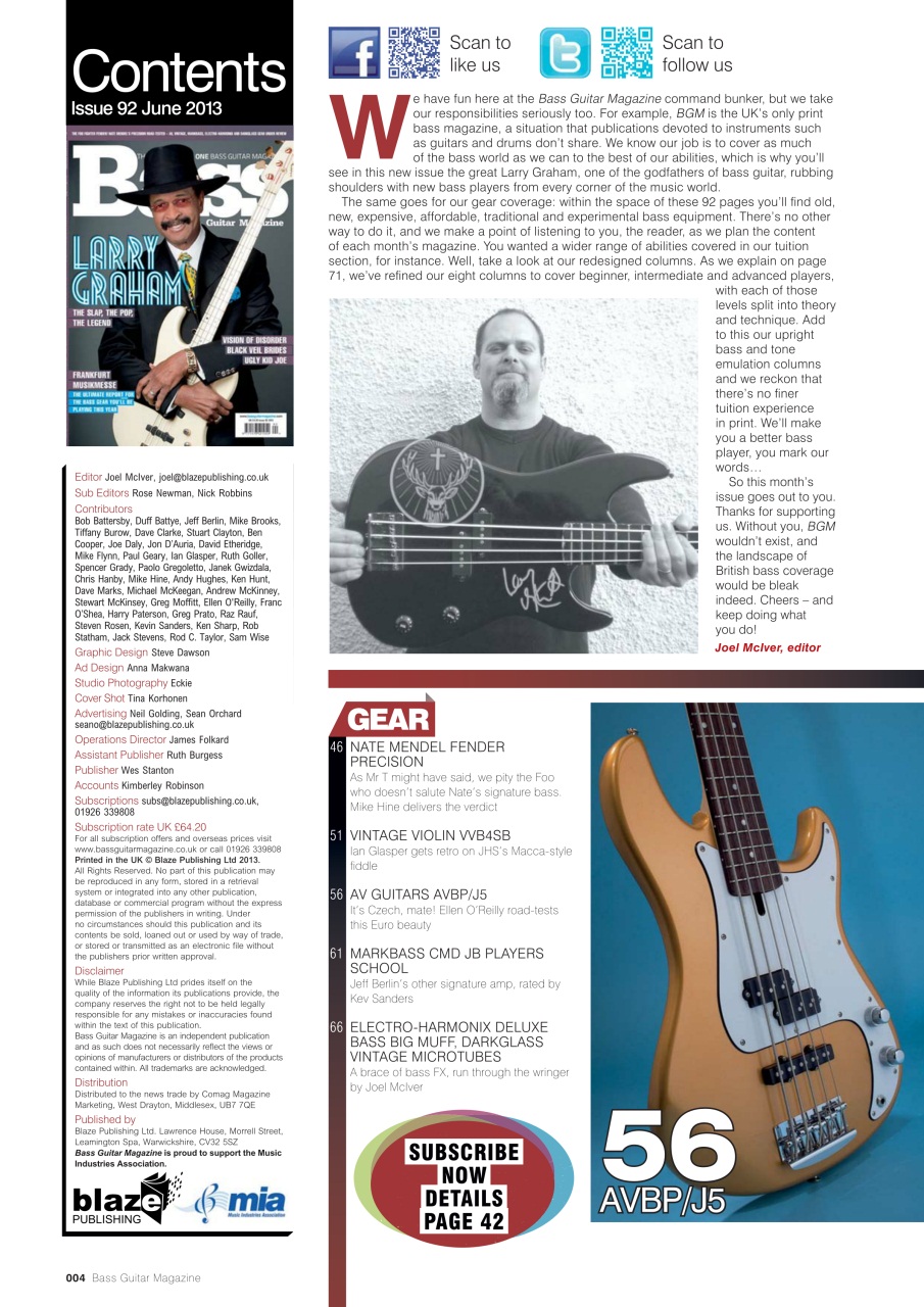Bass Player UK Preview Pages