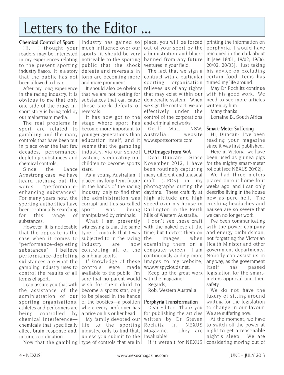 Nexus Magazine Preview Pages