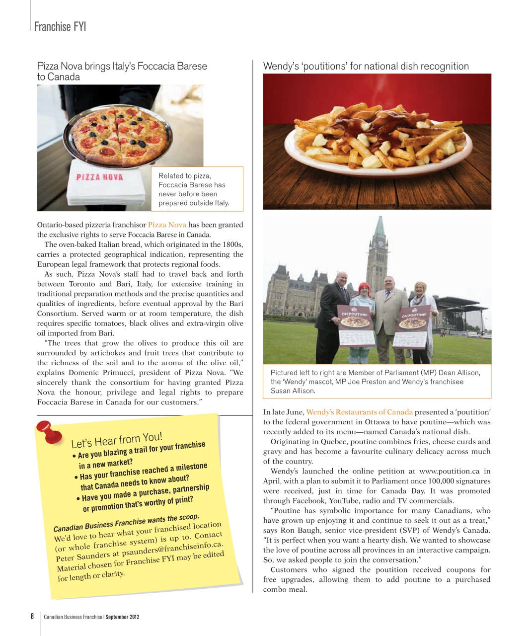 Canadian Business Franchise Preview Pages