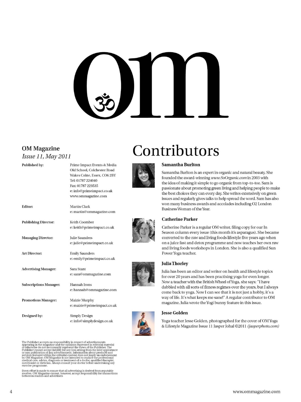 OM Yoga Magazine Preview Pages