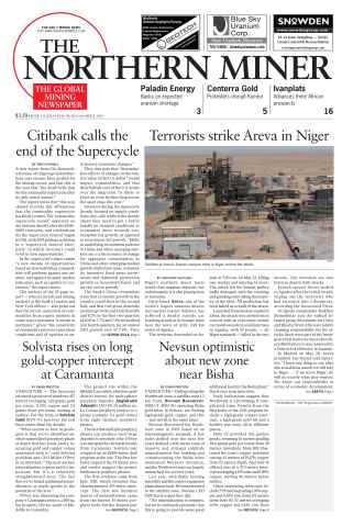 The Northern Miner issue Vol. 99 No. 16