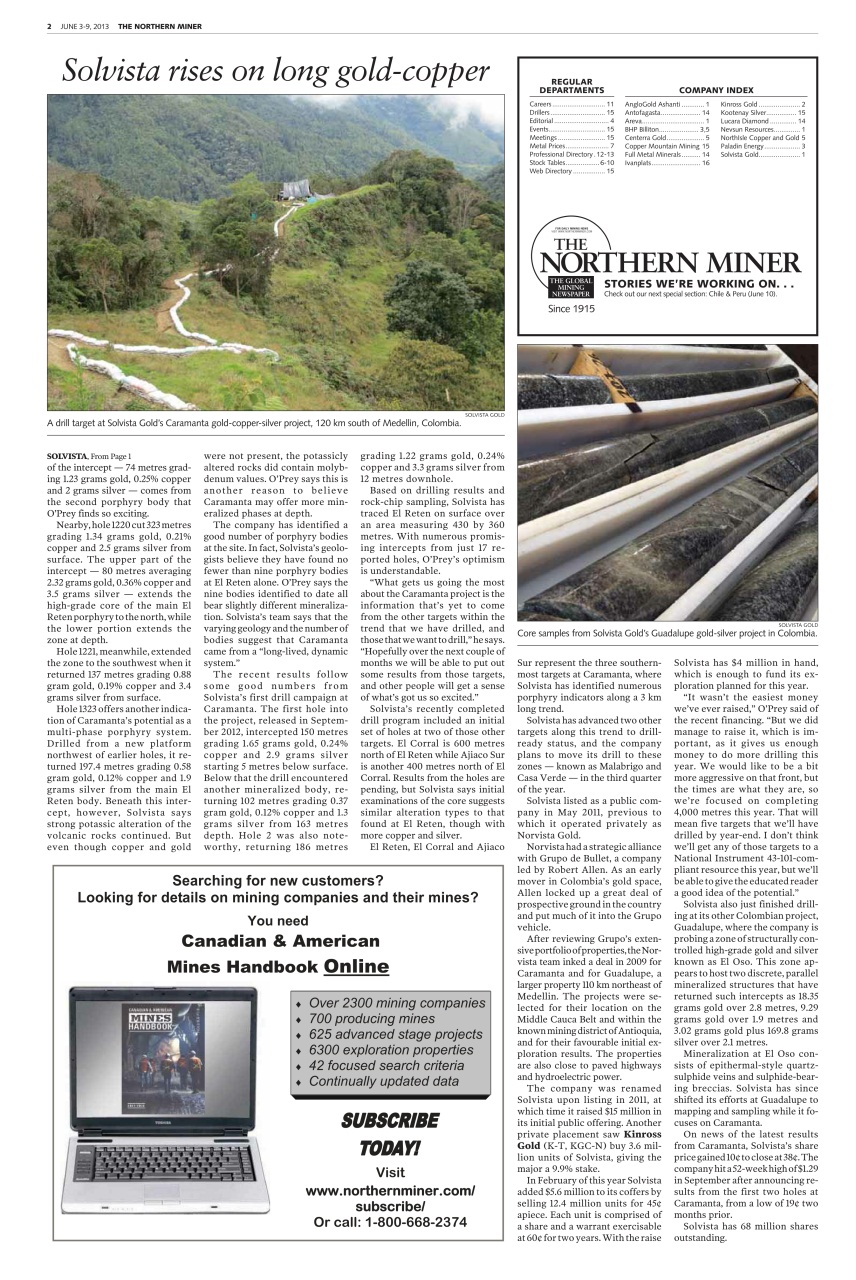 The Northern Miner Preview Pages