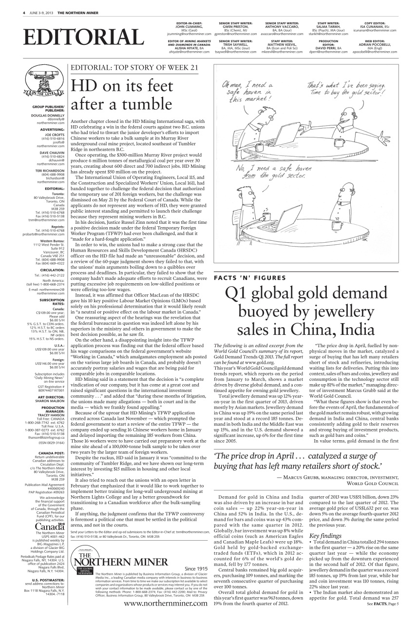 The Northern Miner Preview Pages