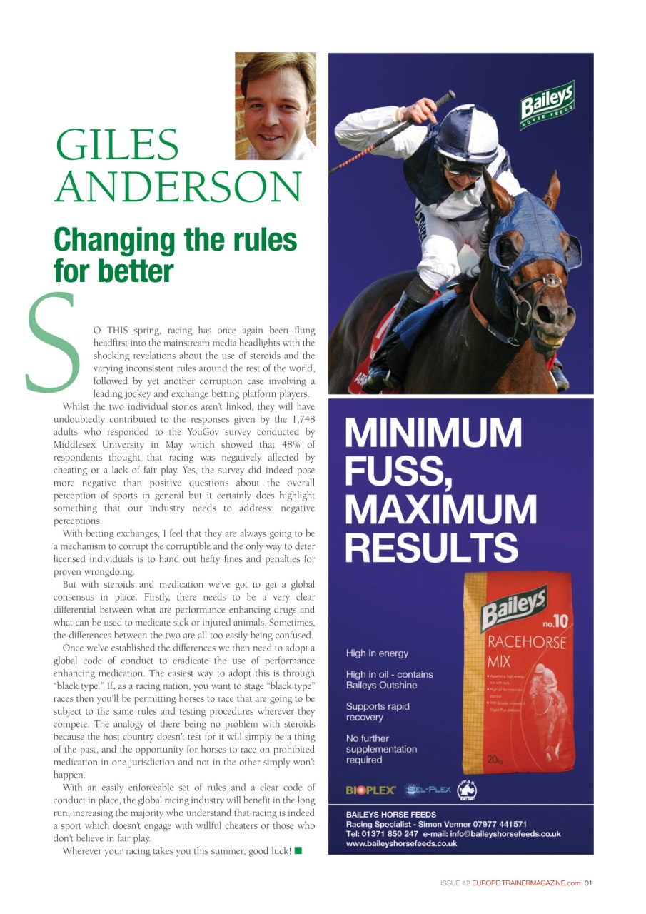 European Trainer Magazine - horse racing Preview Pages