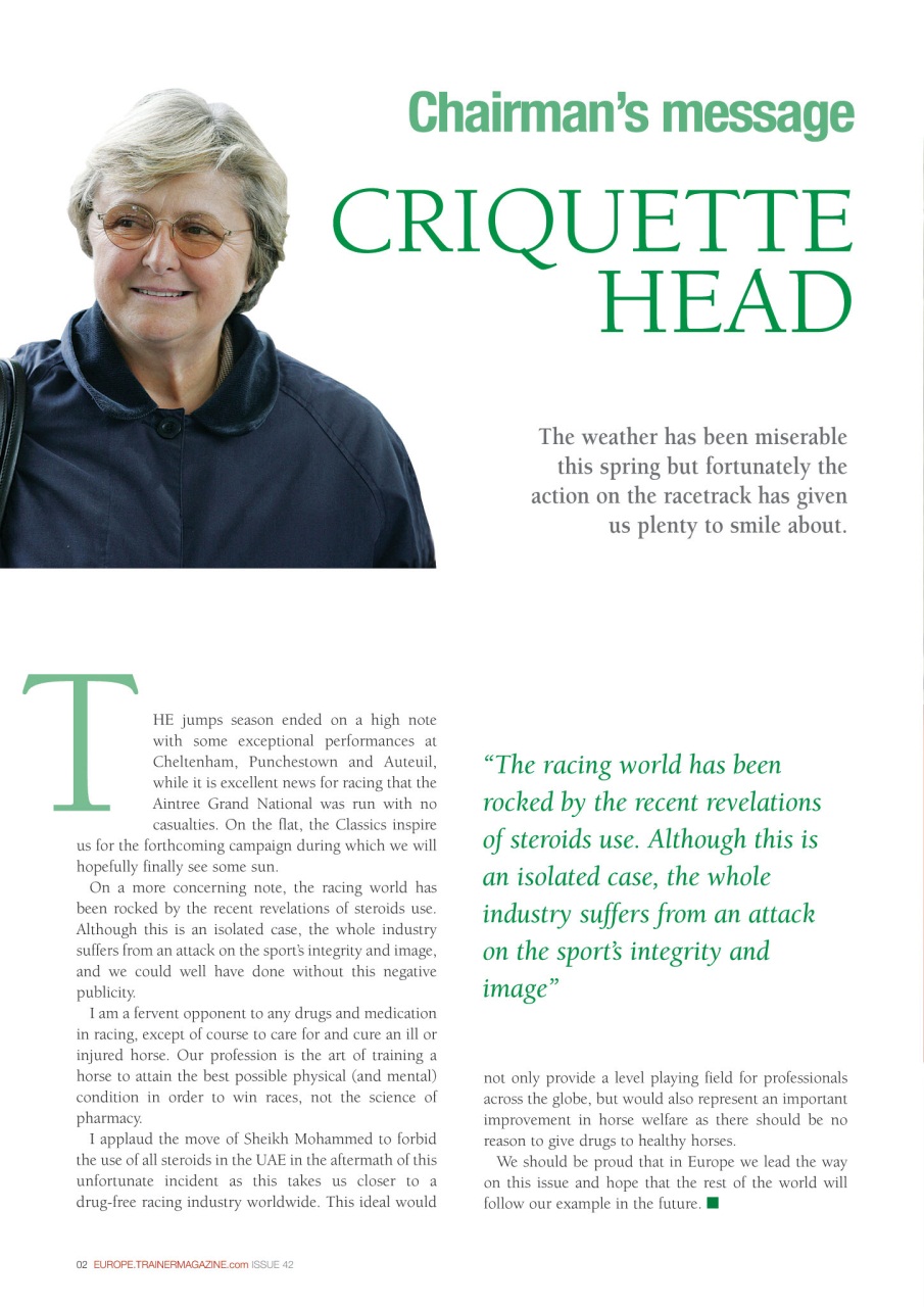 European Trainer Magazine - horse racing Preview Pages