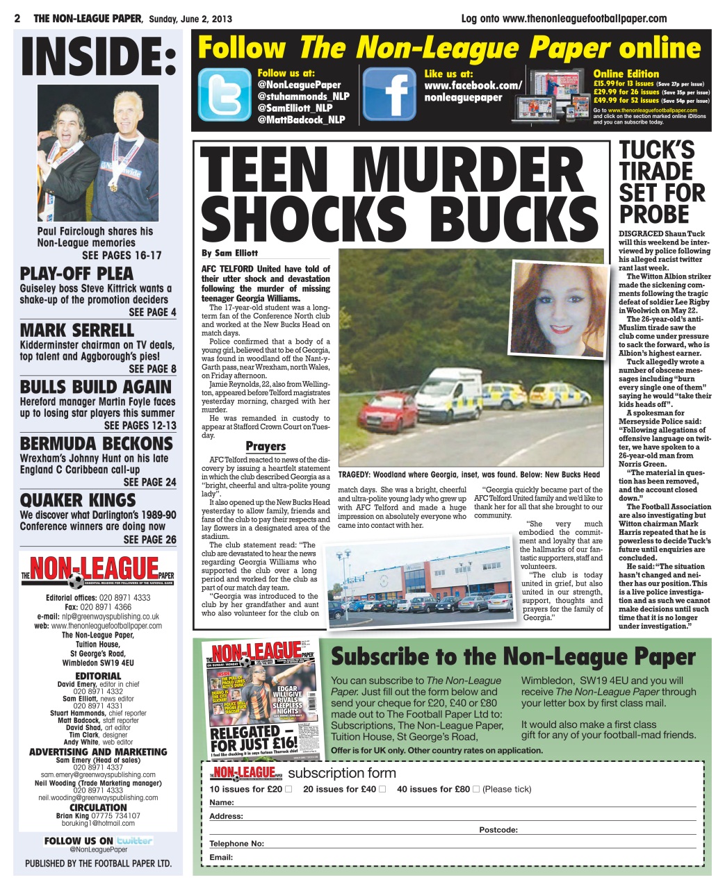 The Non-League Football Paper Preview Pages