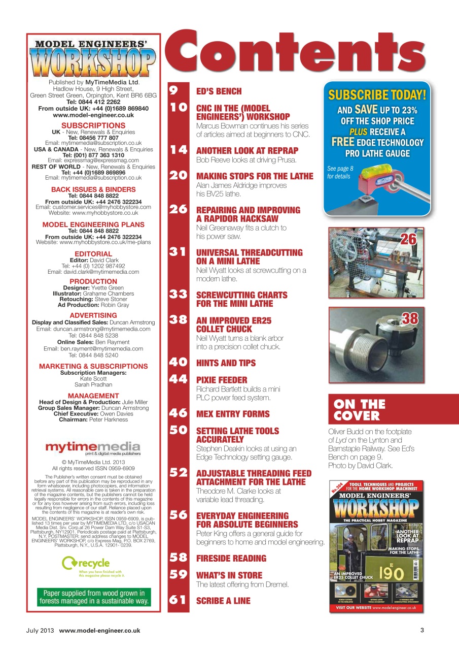 Model Engineer & Workshop Magazine Preview Pages