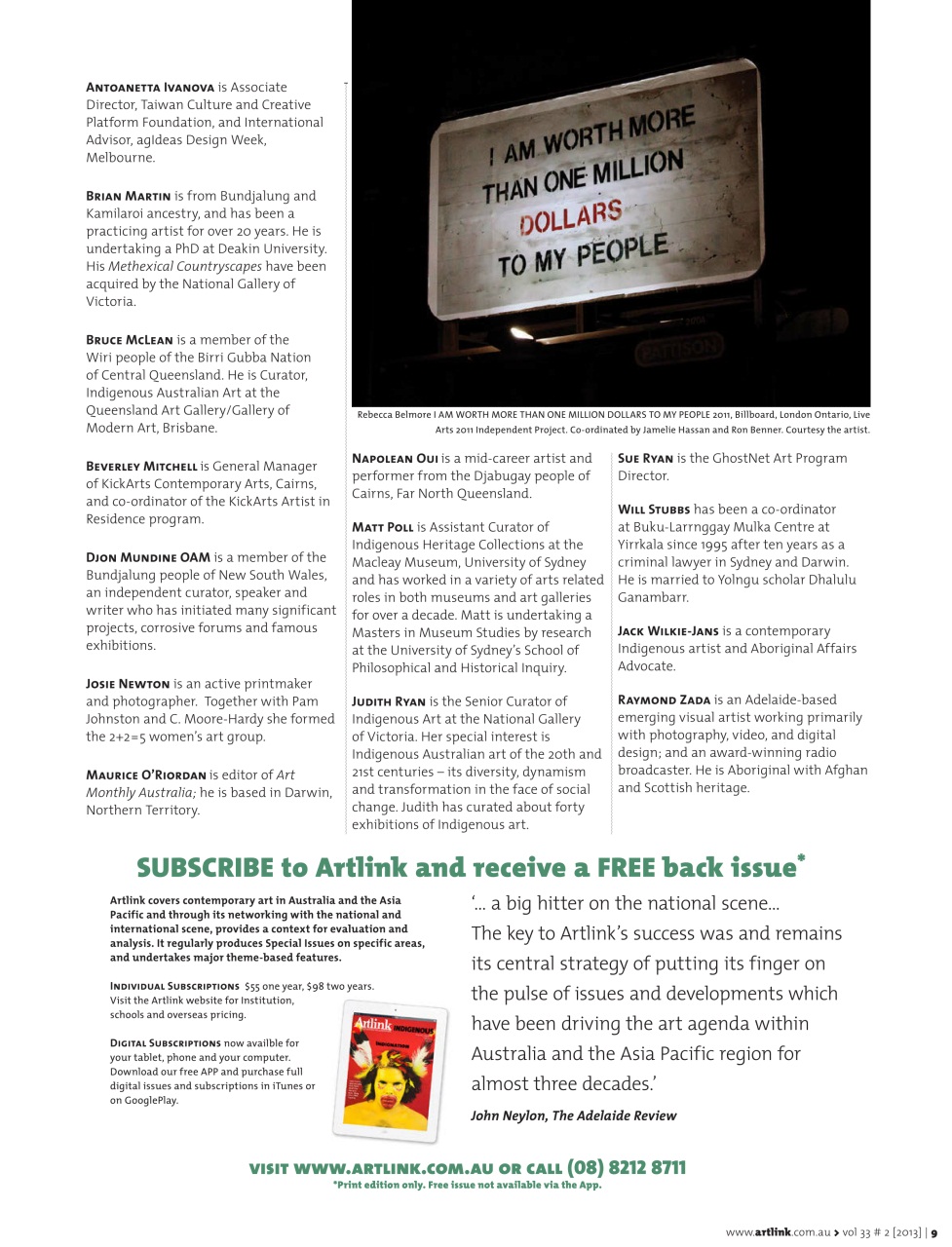 Artlink Magazine Preview Pages