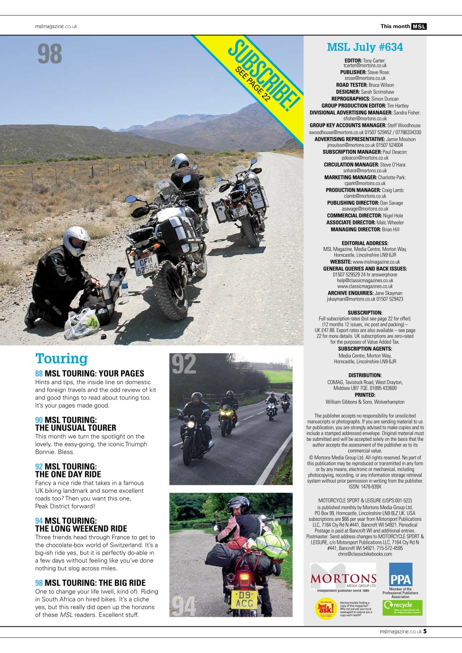 Motorcycle Sport & Leisure Preview Pages