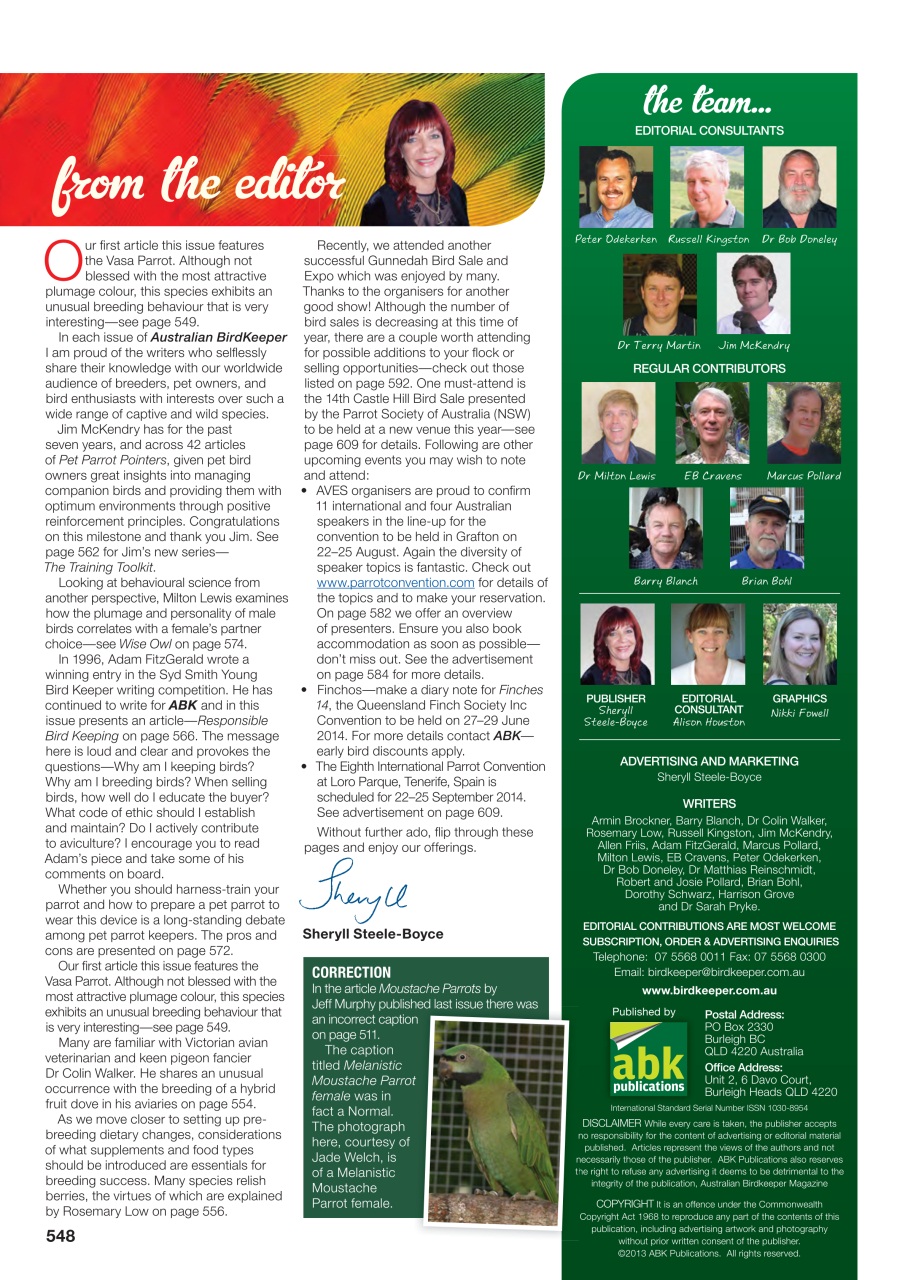Australian Birdkeeper Magazine Preview Pages