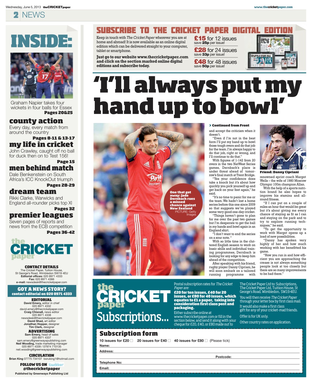 The Cricket Paper Preview Pages