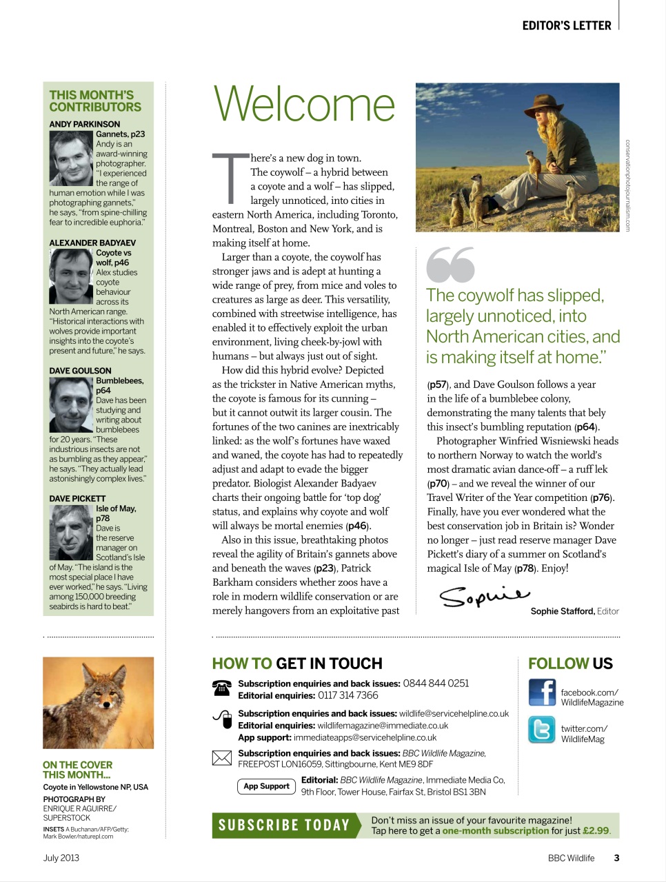 BBC Wildlife Magazine Preview Pages