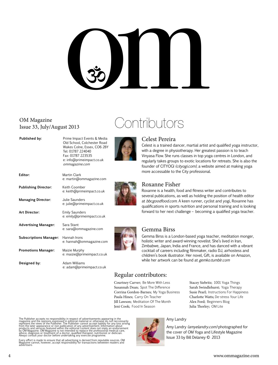 OM Yoga Magazine Preview Pages