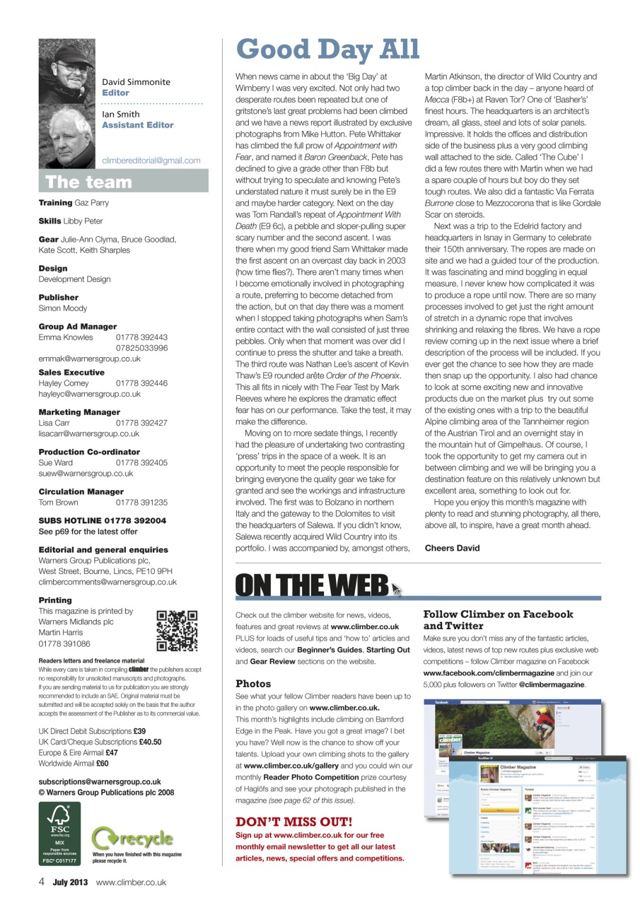 Climber Preview Pages