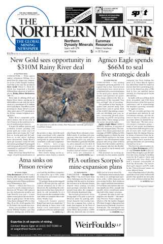 The Northern Miner issue Vol. 99 No. 17