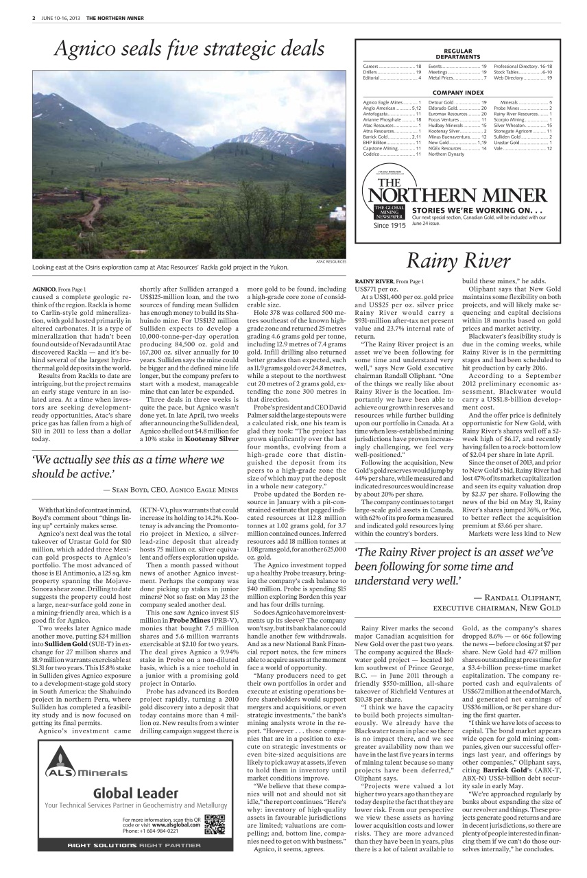 The Northern Miner Preview Pages