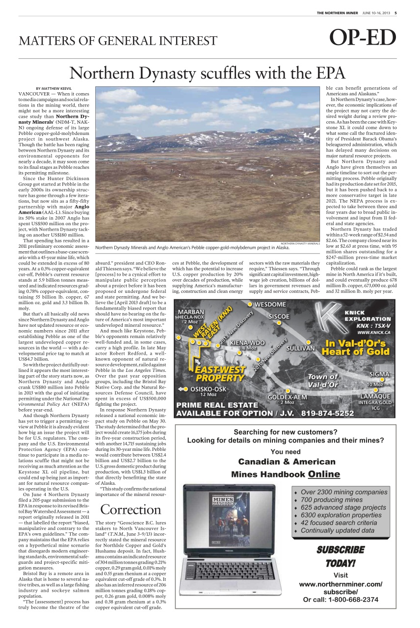 The Northern Miner Preview Pages