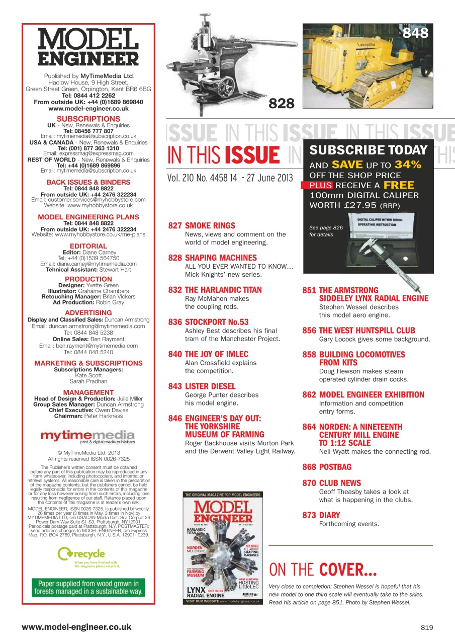 Model Engineer Preview Pages