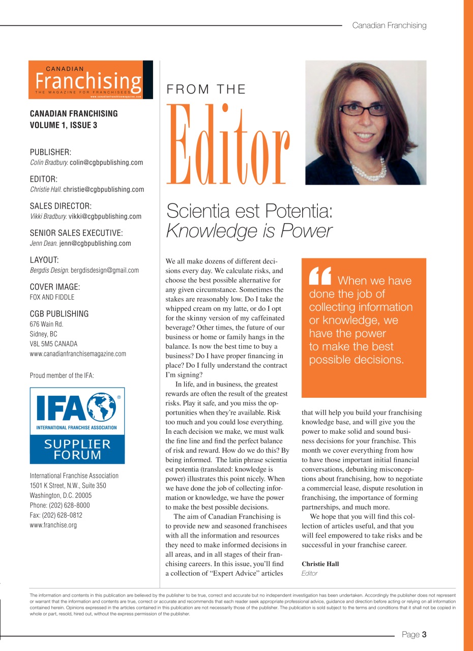 Canadian Franchising Preview Pages
