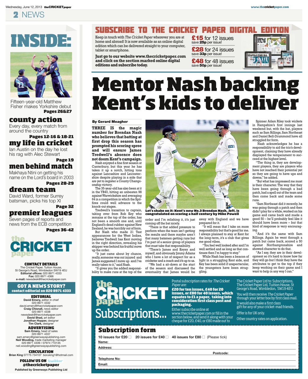 The Cricket Paper Preview Pages