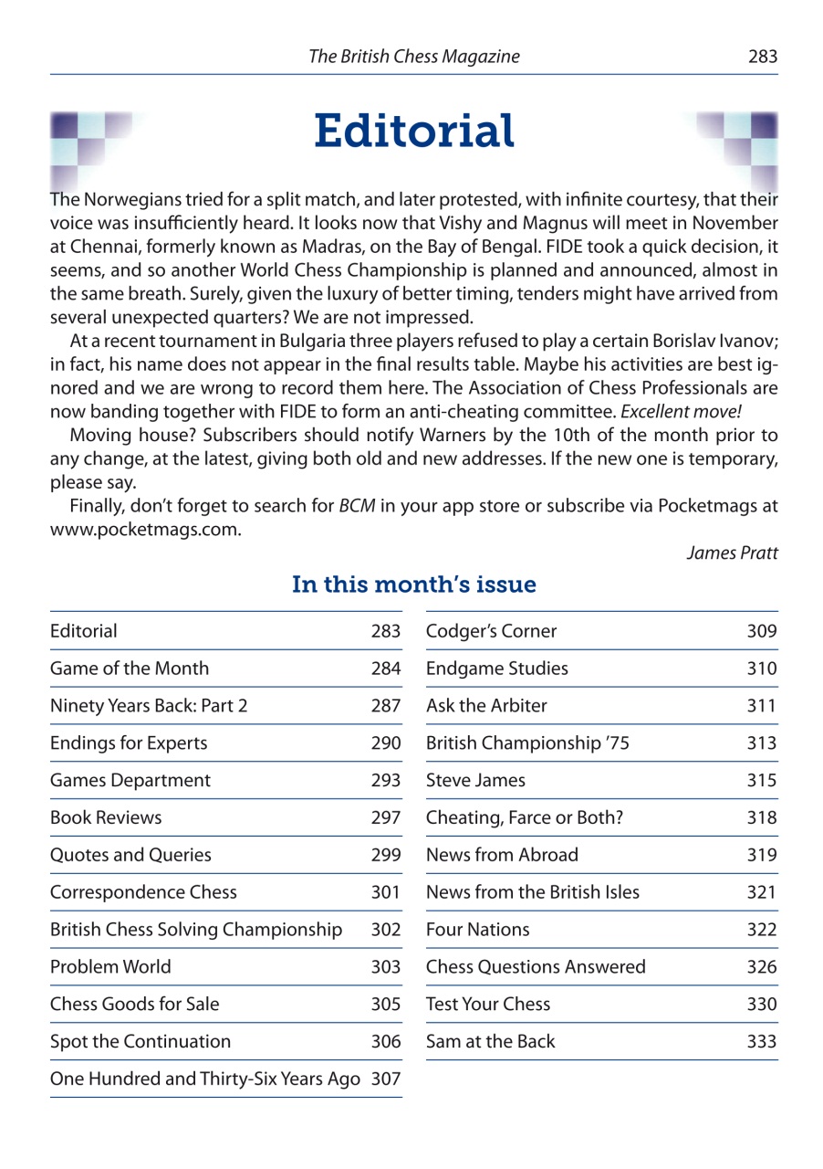 British Chess Magazine Preview Pages