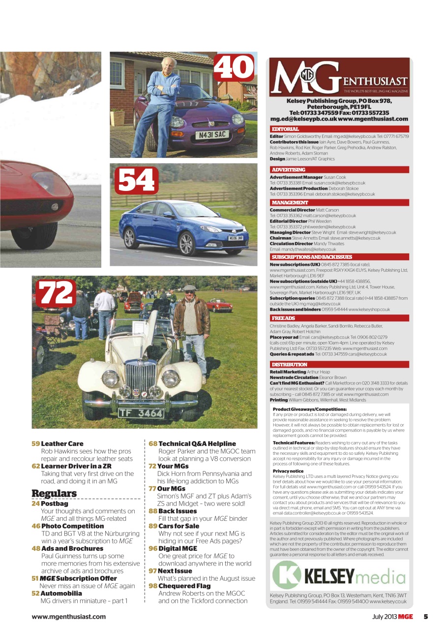 MG Enthusiast Preview Pages