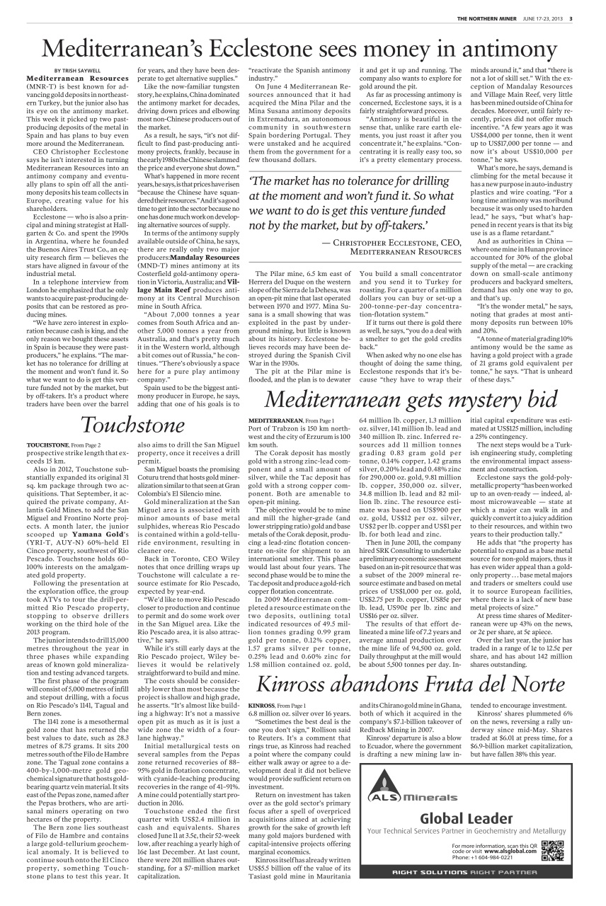 The Northern Miner Preview Pages