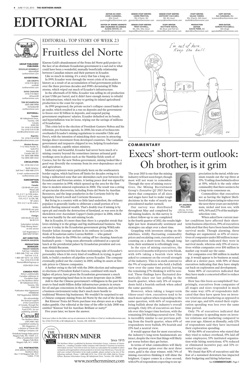 The Northern Miner Preview Pages