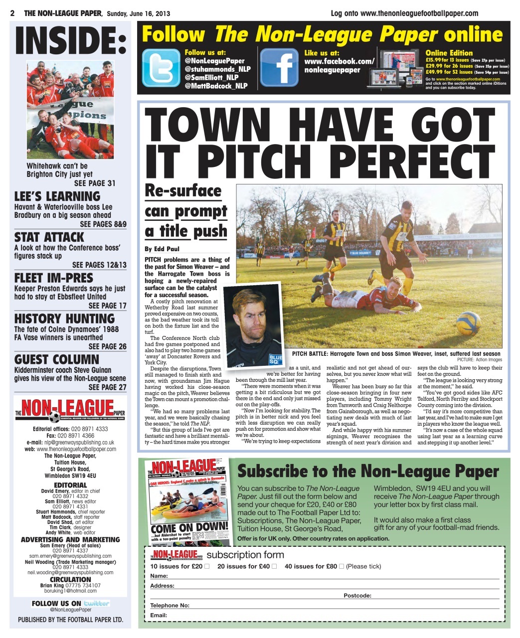 The Non-League Football Paper Preview Pages