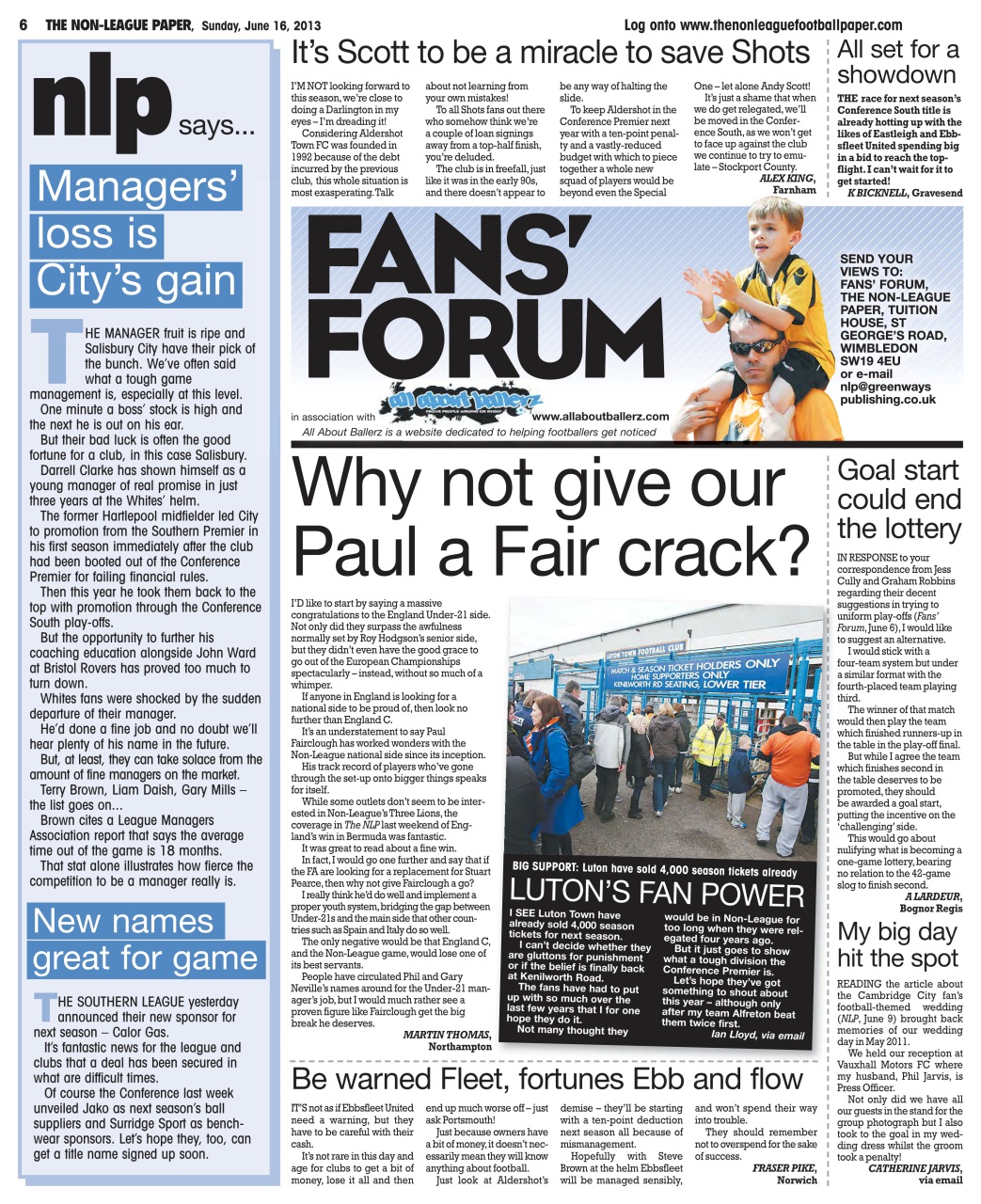 The Non-League Football Paper Preview Pages