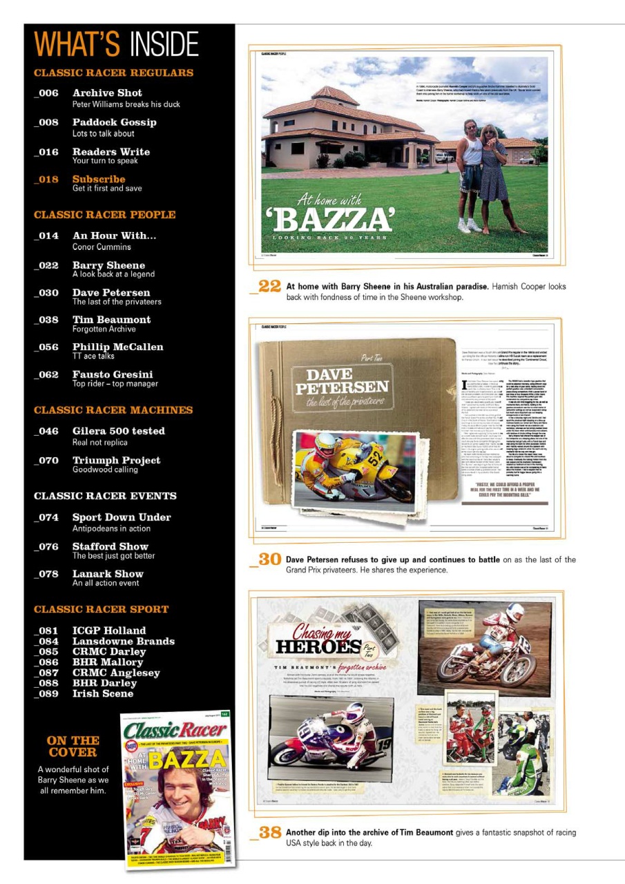 Classic Racer Preview Pages