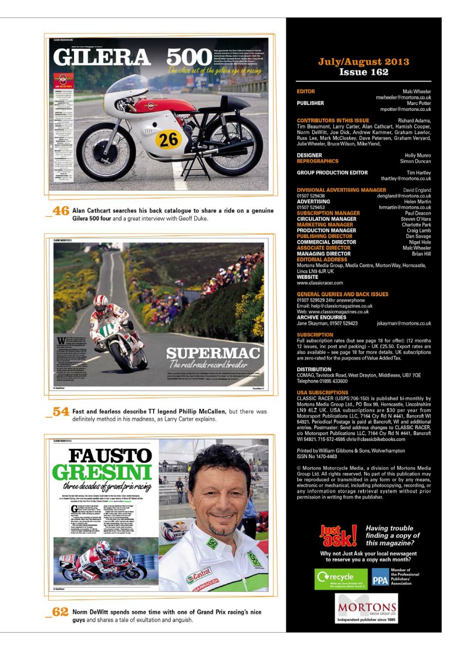 Classic Racer Preview Pages