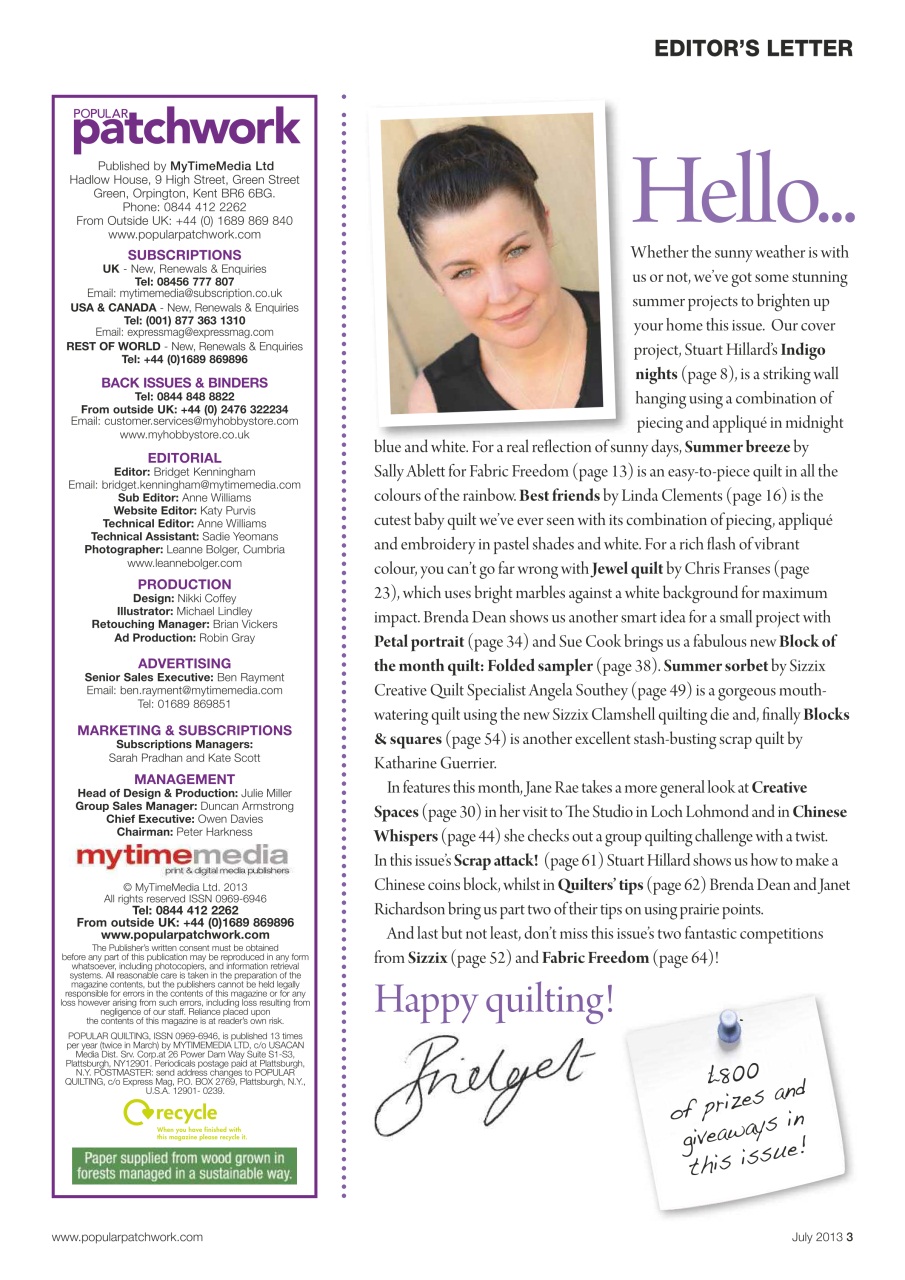 Popular Patchwork Magazine Preview Pages