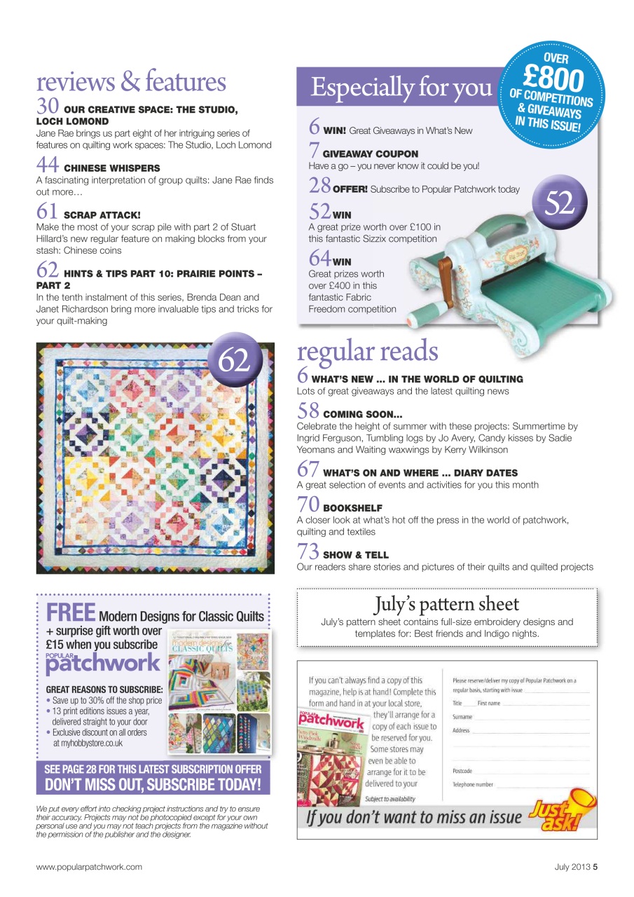 Popular Patchwork Magazine Preview Pages